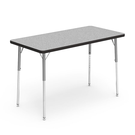Virco 48 in. W, 24 in. L, 22-30 in. H, Grey Nebula Top / Black Edge 482448